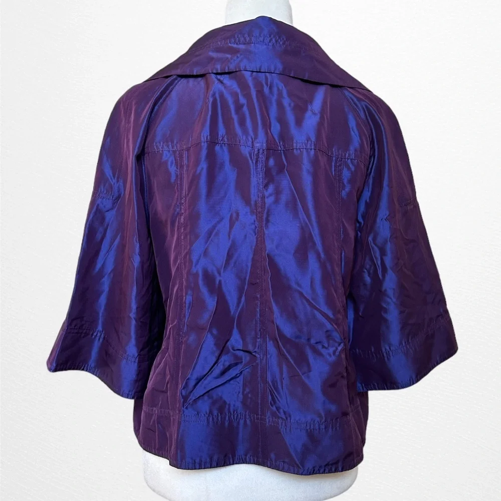 St. John Iridescent Purple Swing Jacket - Picture 3 of 8